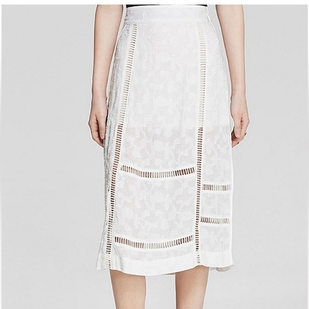 Free People Love Will Save You White Midi Skirt